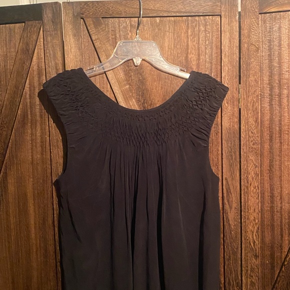 J. Jill Black Crinkle Sleeveless Dress, M, 100% Silk - Picture 6 of 10